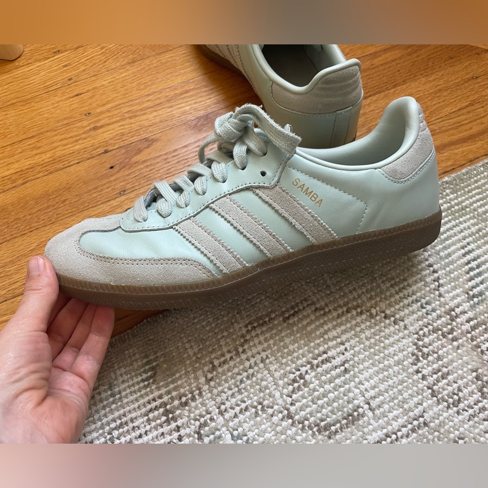 Adidas samba in mint green/blue (good used condition) 🦋